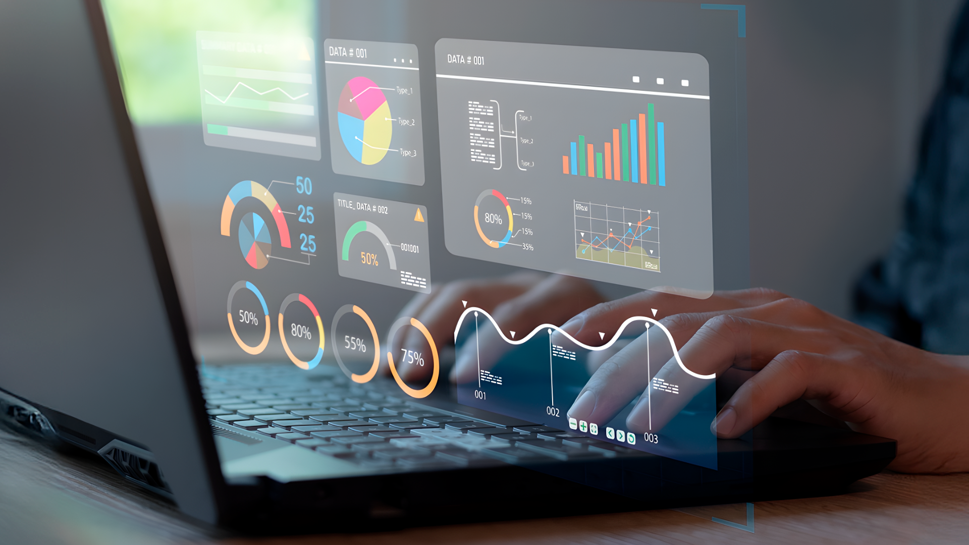 data and demand prediction models on a laptop
