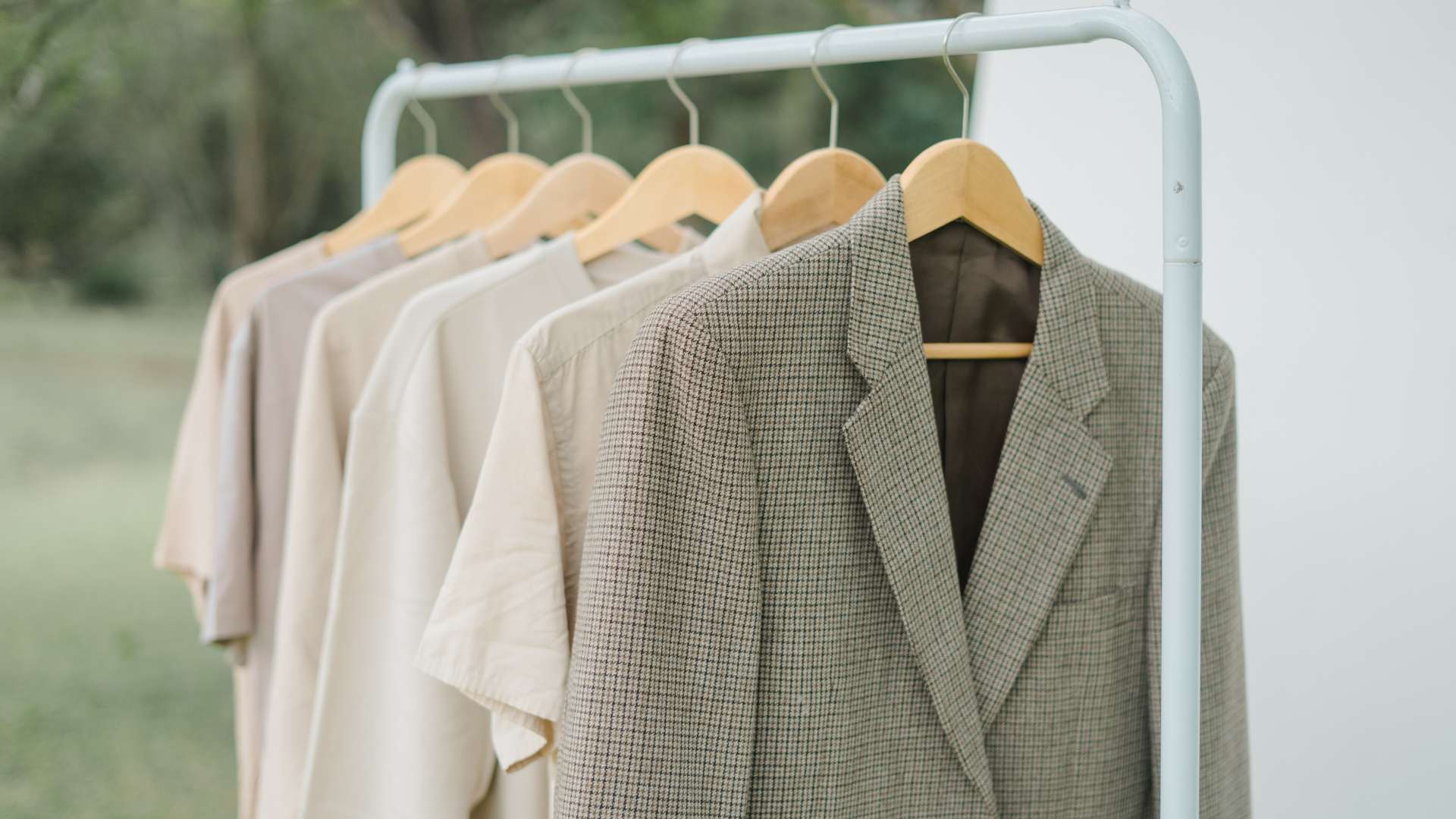 clothes on a rack outside